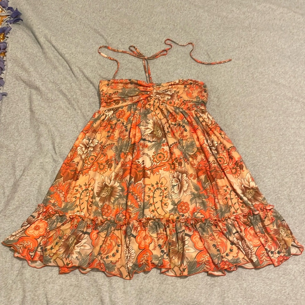 Floral strapless dress